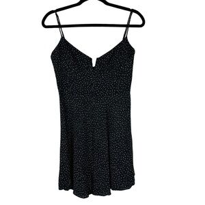 Blue Life Sz Small Women's Black Polka Dot Spaghetti Strap Fit Flare Mini Dress